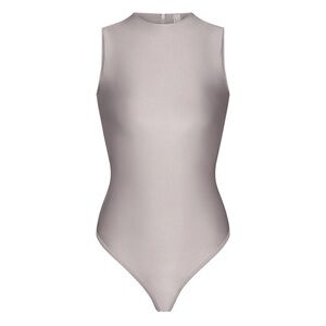 SKIMS DISCO SLEEVELESS MOCK NECK BODYSUIT | SILVER